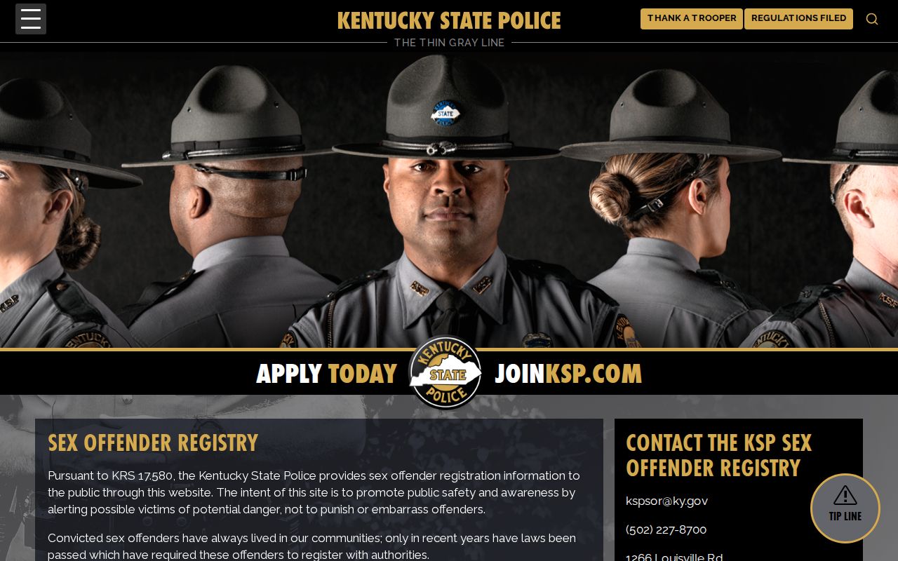 Allen County sex offender lookup official KSP registry information